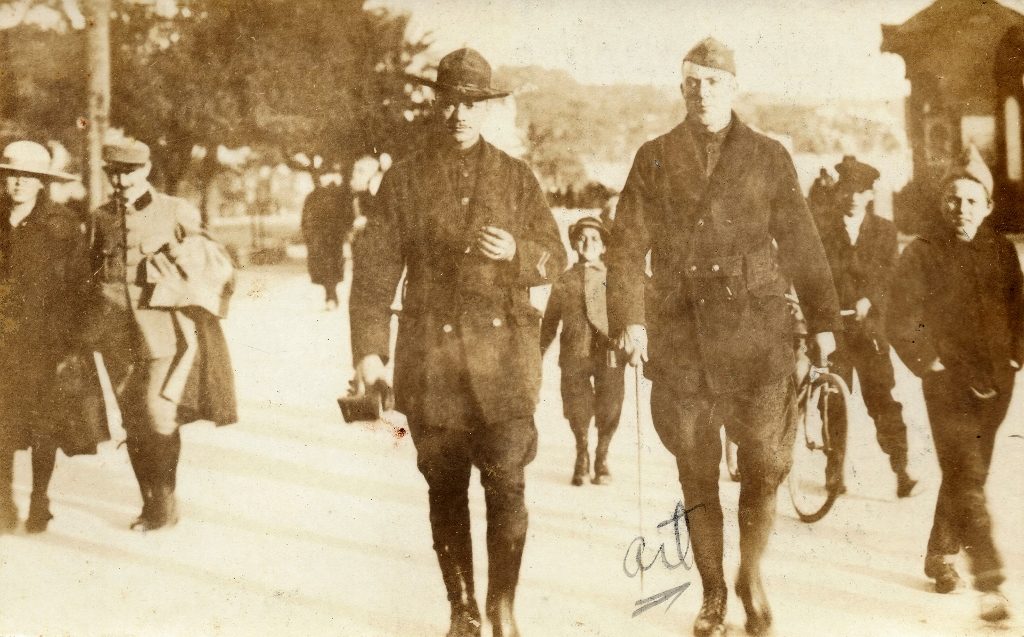 Sgt. Arthur Danielson (right) somewhere in France (1918-1919)