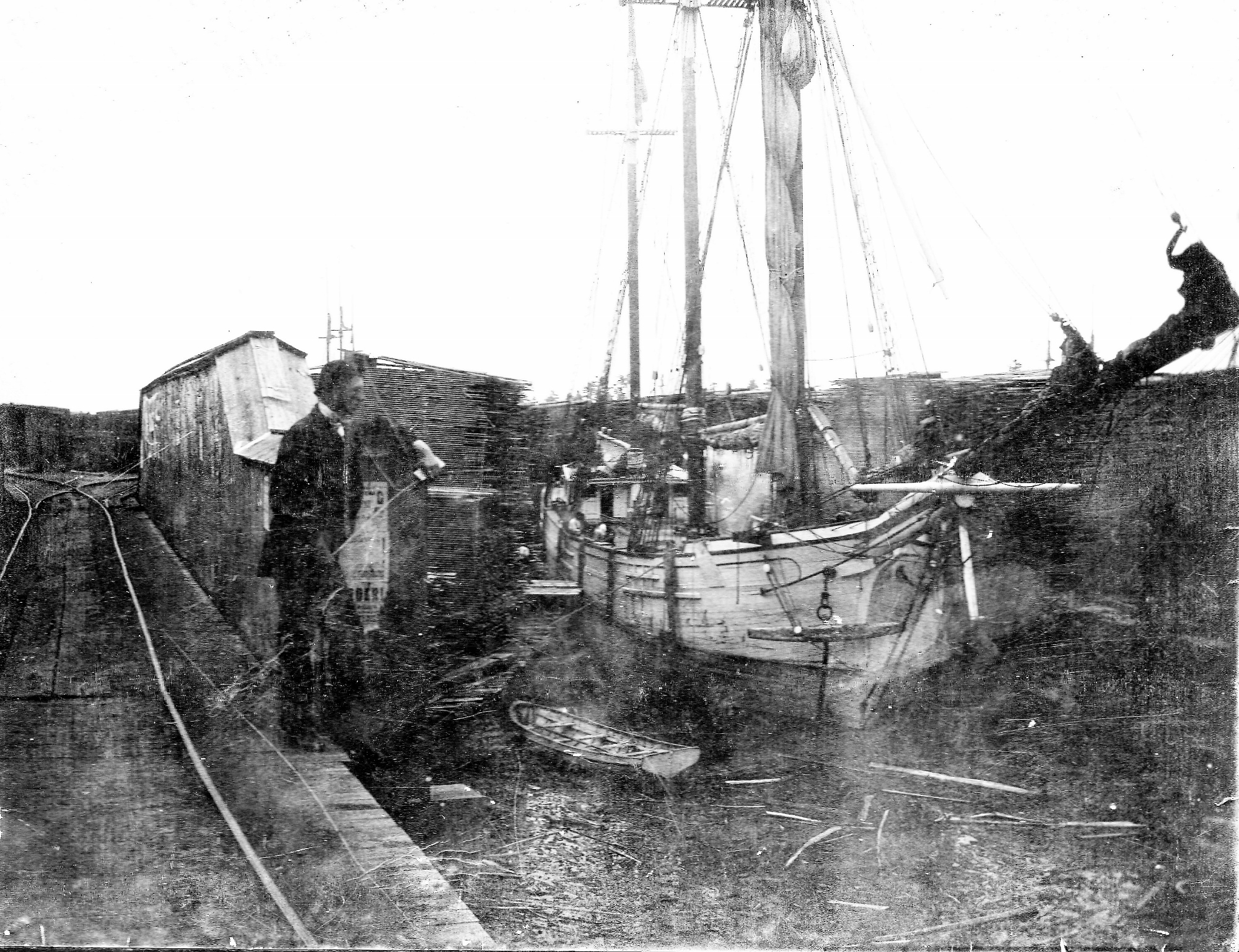The above photo shows one of Bundy’s Gospel ships docked in the slips of Manistique Harbor – G. Leslie Bouschor Collection 