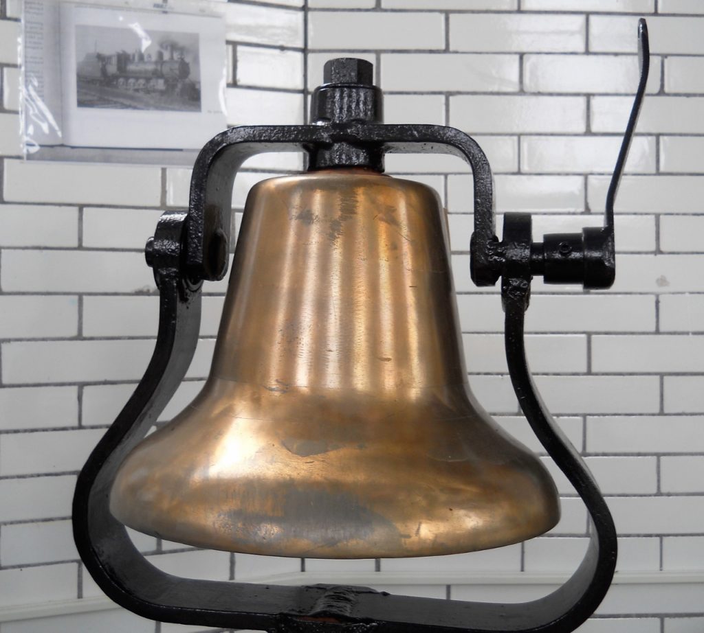 Shown above is the bell from the last Haywire engine. The bell is on permanent display in the Manistique water tower.