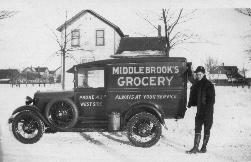 February 1930 photo of Middlebrook’s Delivery Truck.