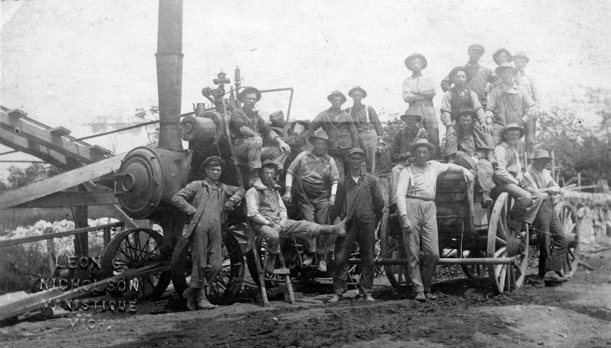 Circa 1902 Photo of employees of the White Marble Lime Company (Leon Nicholson Collection)